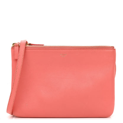 Celine Lambskin Small Trio Crossbody Bag Light Ruby 1 of 18