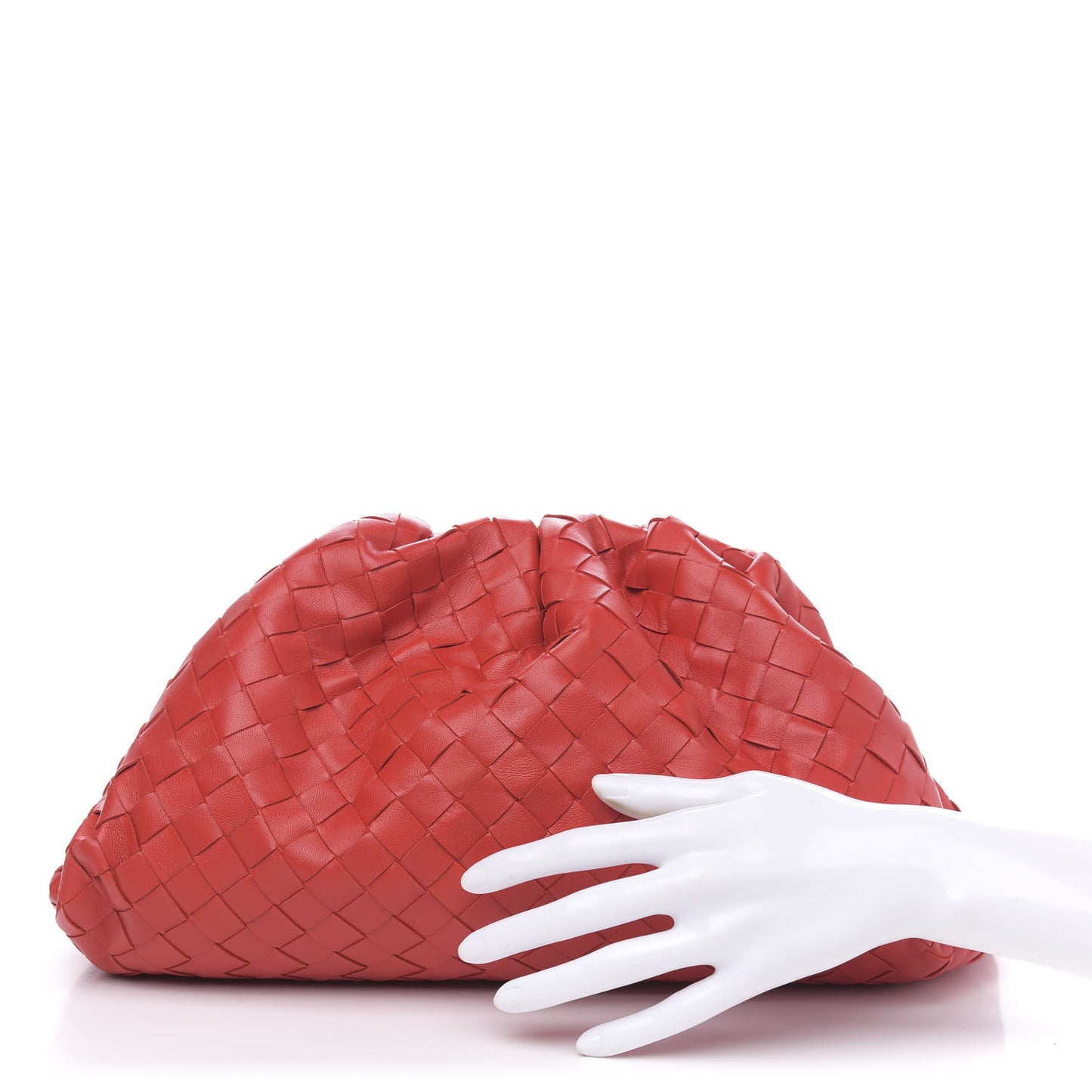 Nappa Maxi Intrecciato The Pouch Oversized Clutch Bright Red