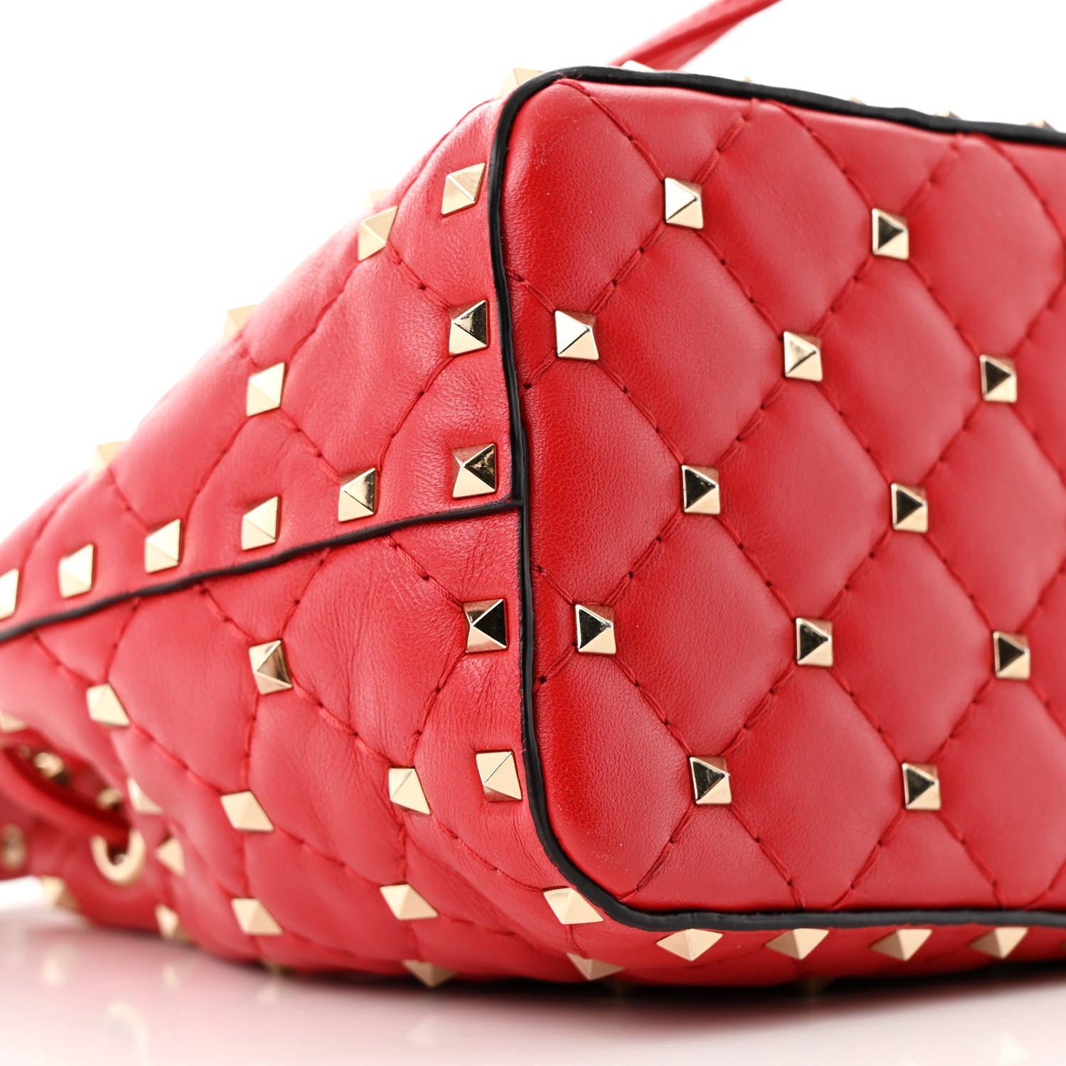 Valentino Garavani Nappa Mini Rockstud Spike Bucket Bag Rouge Pur 8 of 10