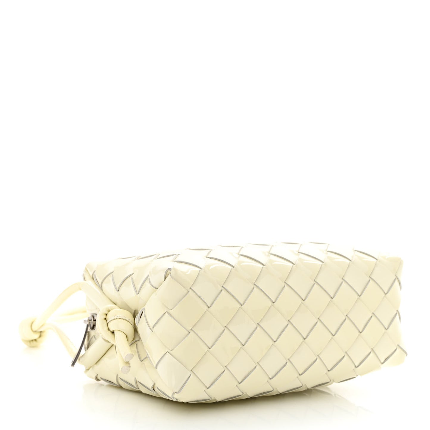 Patent Nappa Intrecciato Mini Loop Camera Bag White