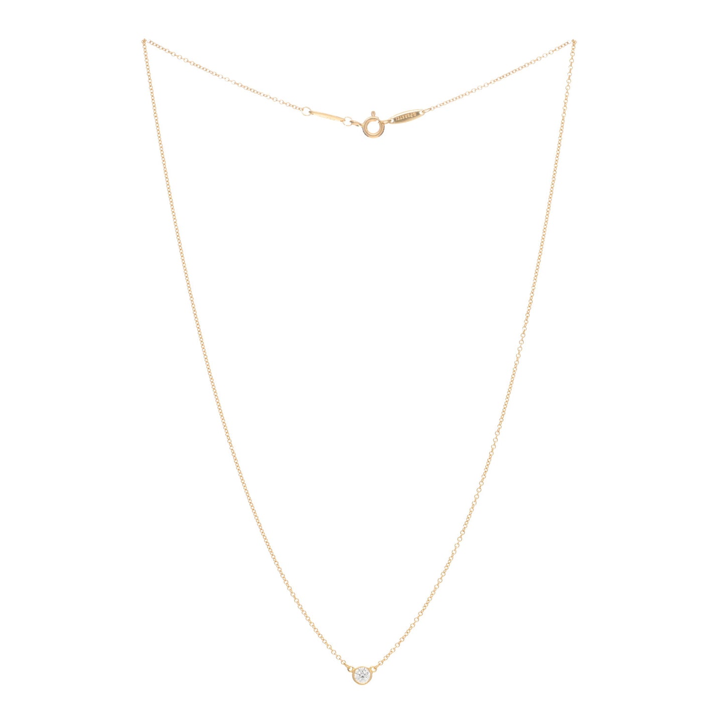18K Yellow Gold Diamond .17ct Elsa Peretti Diamonds by the Yard Pendant Necklace