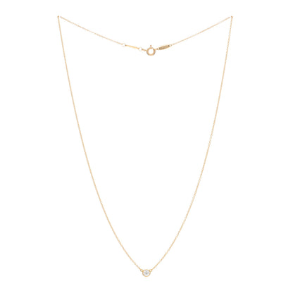 Tiffany 18K Yellow Gold Diamond .17ct Elsa Peretti Diamonds by the Yard Pendant Necklace 2 of 4