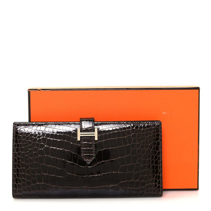 Hermes Shiny Niloticus Crocodile Bearn Wallet Macassar 11 of 11