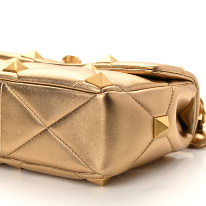 Valentino Garavani Nappa Medium Roman Stud Shoulder Bag Antique Brass 9 of 10