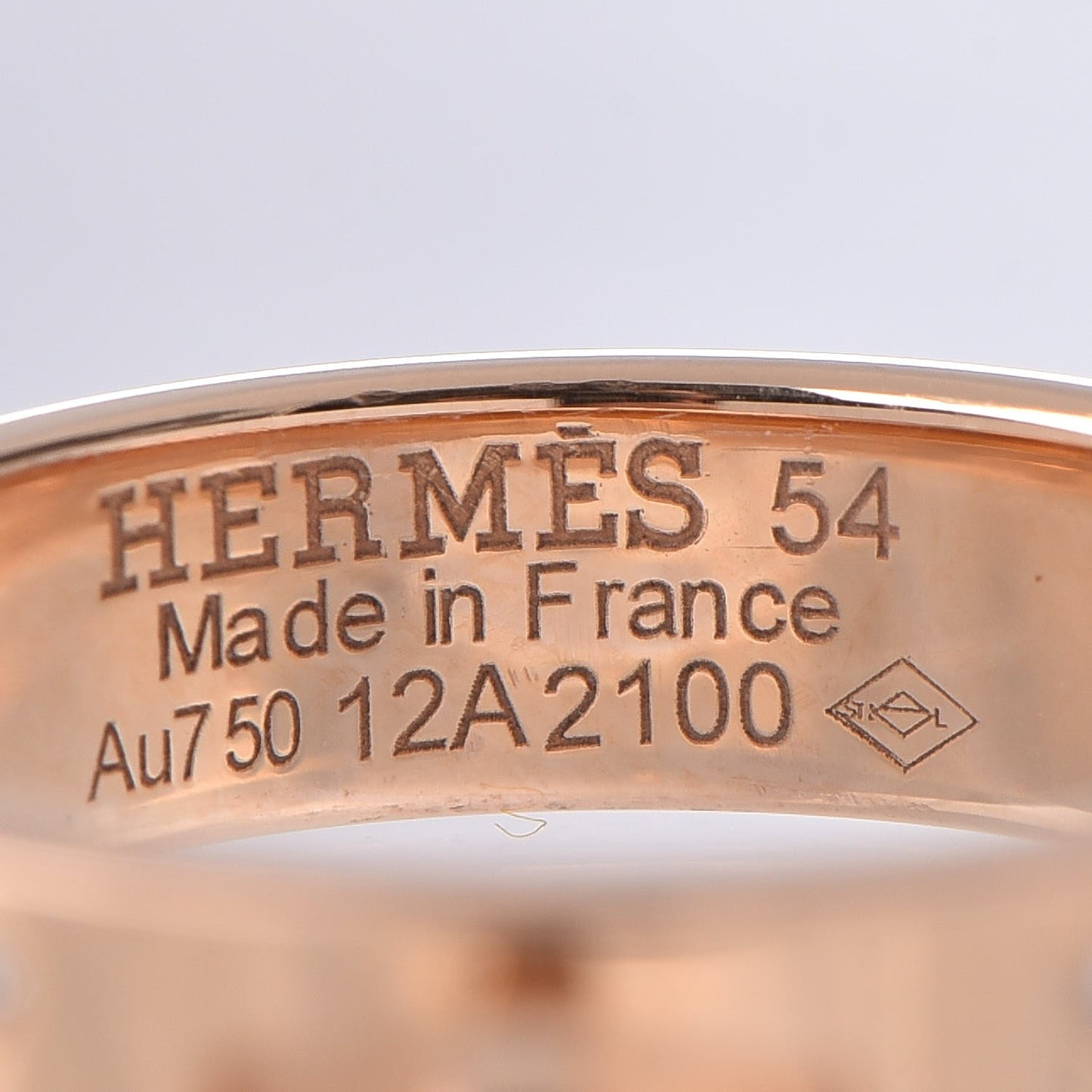 18K Rose Gold Diamond PM Kelly Ring 54 6.75