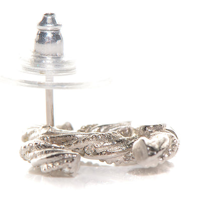 Chanel Crystal CC Twisted Earrings Silver 3 of 5