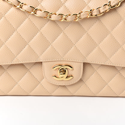 Chanel Caviar Quilted Medium Double Flap Beige Clair 9 of 10