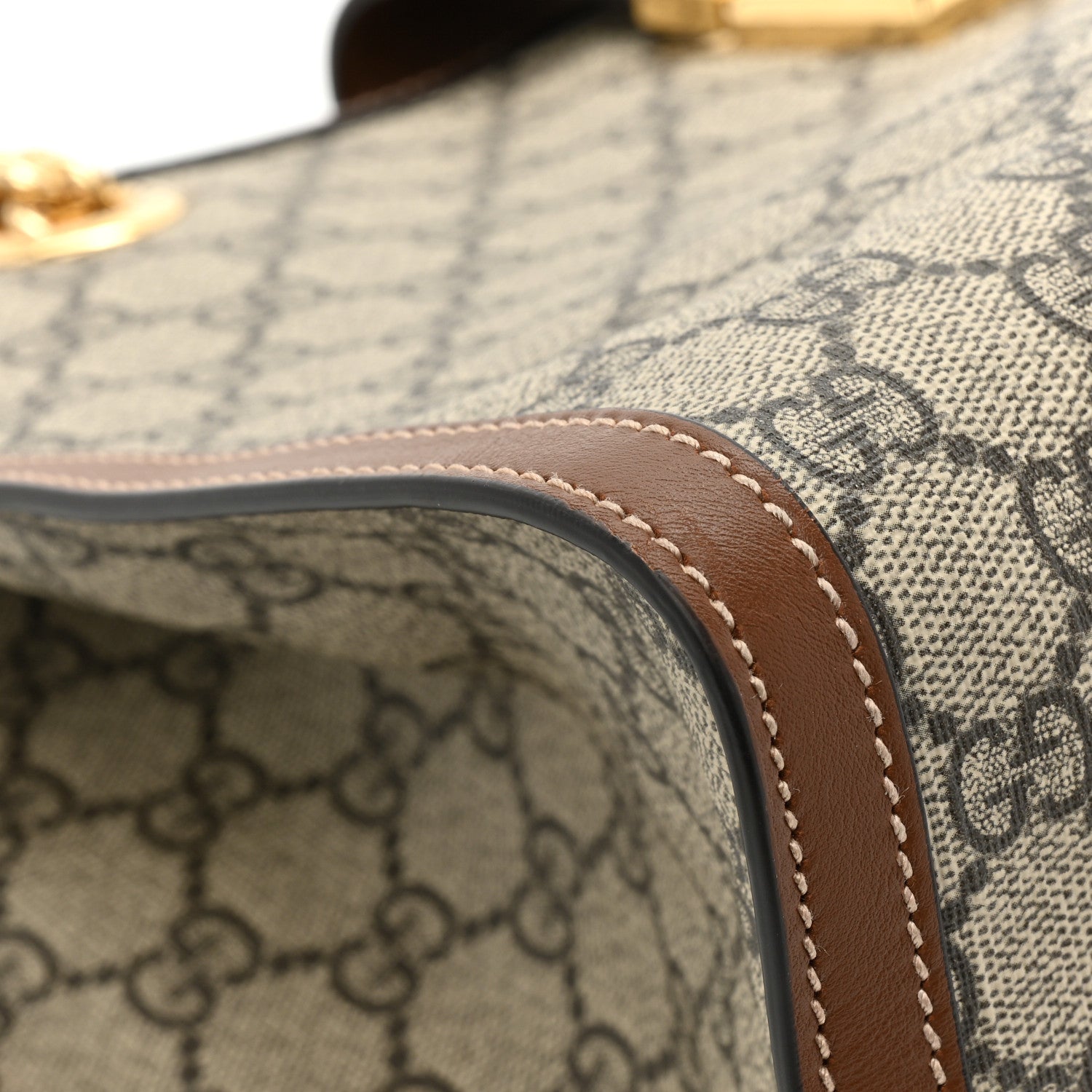 Gucci GG Supreme Monogram Medium Padlock Tote Beige Cuir 10 of 14