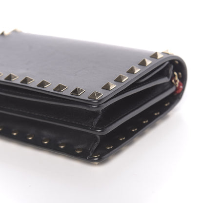 Valentino Garavani Calfskin Rockstud Wallet on Chain Black 8 of 14