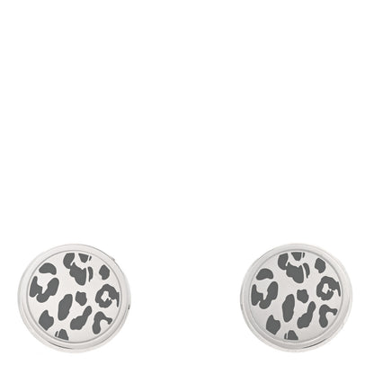 Cartier Sterling Silver Palladium Black Lacquer Panthere Cufflinks 1 of 4