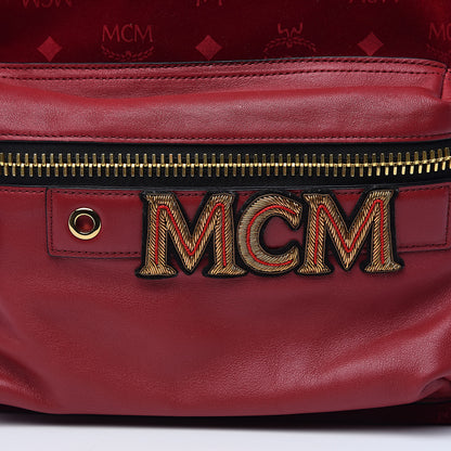 MCM Velvet Monogram Medium Stark Insignia Backpack Ruby Red 10 of 11