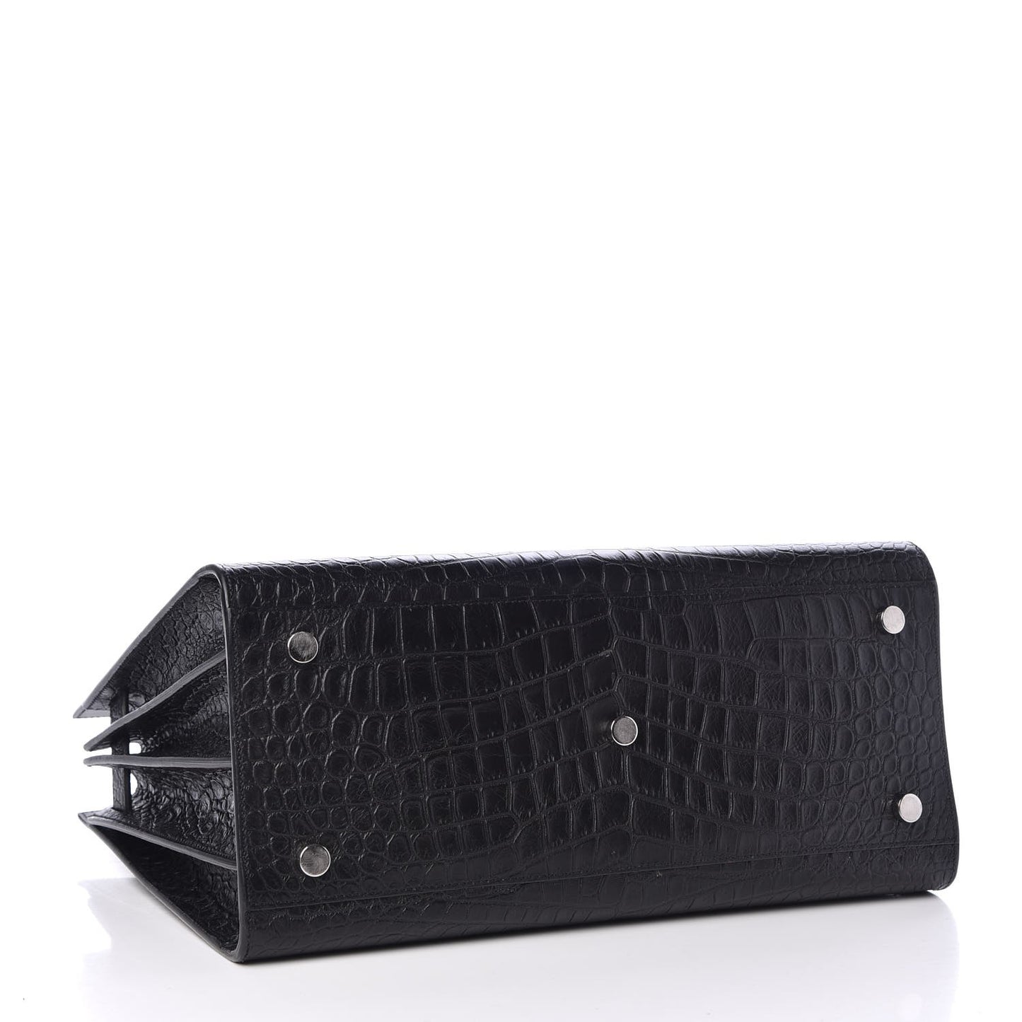 Calfskin Crocodile Embossed Small Sac de Jour Black