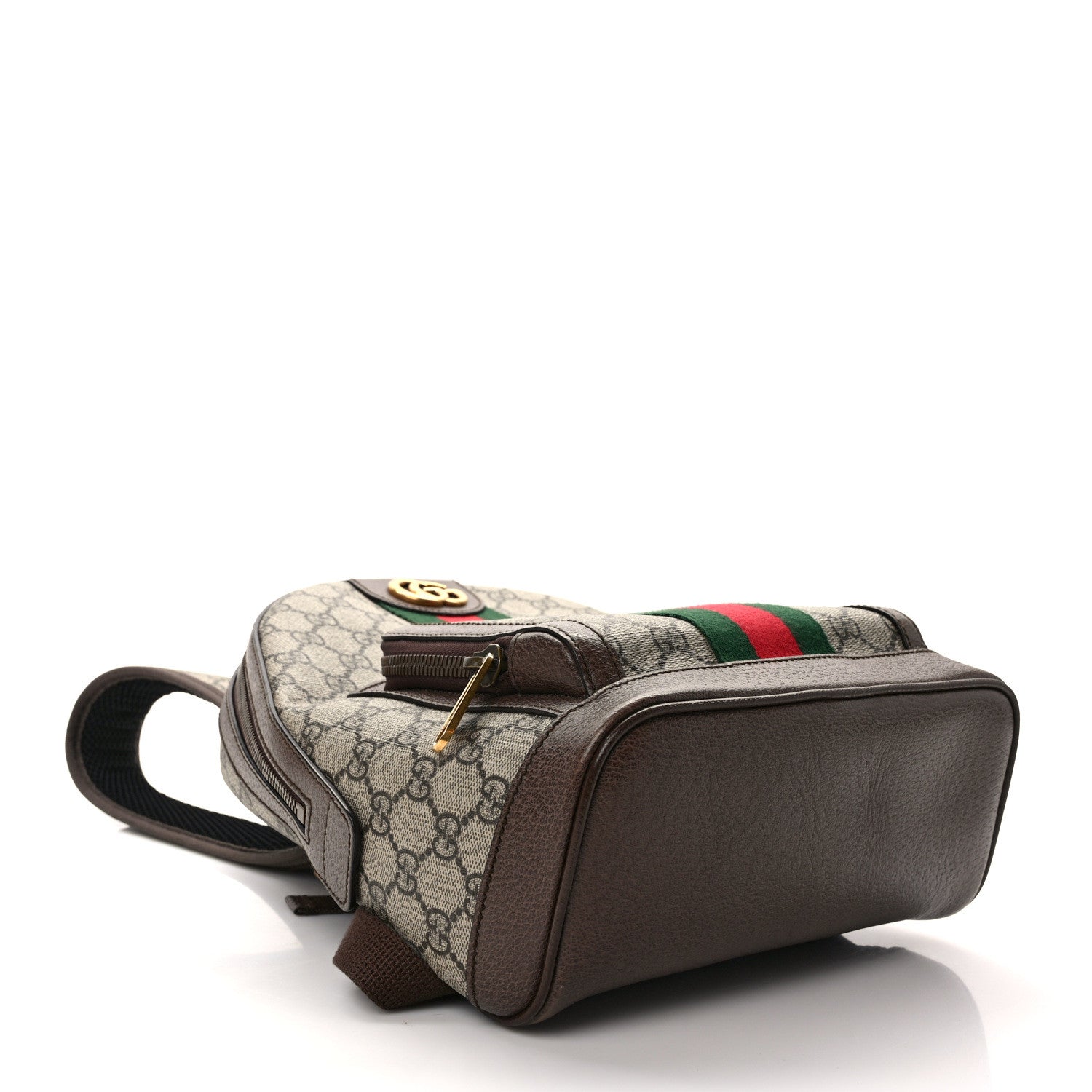 Gucci GG Supreme Monogram Calfskin Web Small Ophidia Day Backpack Beige Ebony New Acero 4 of 14