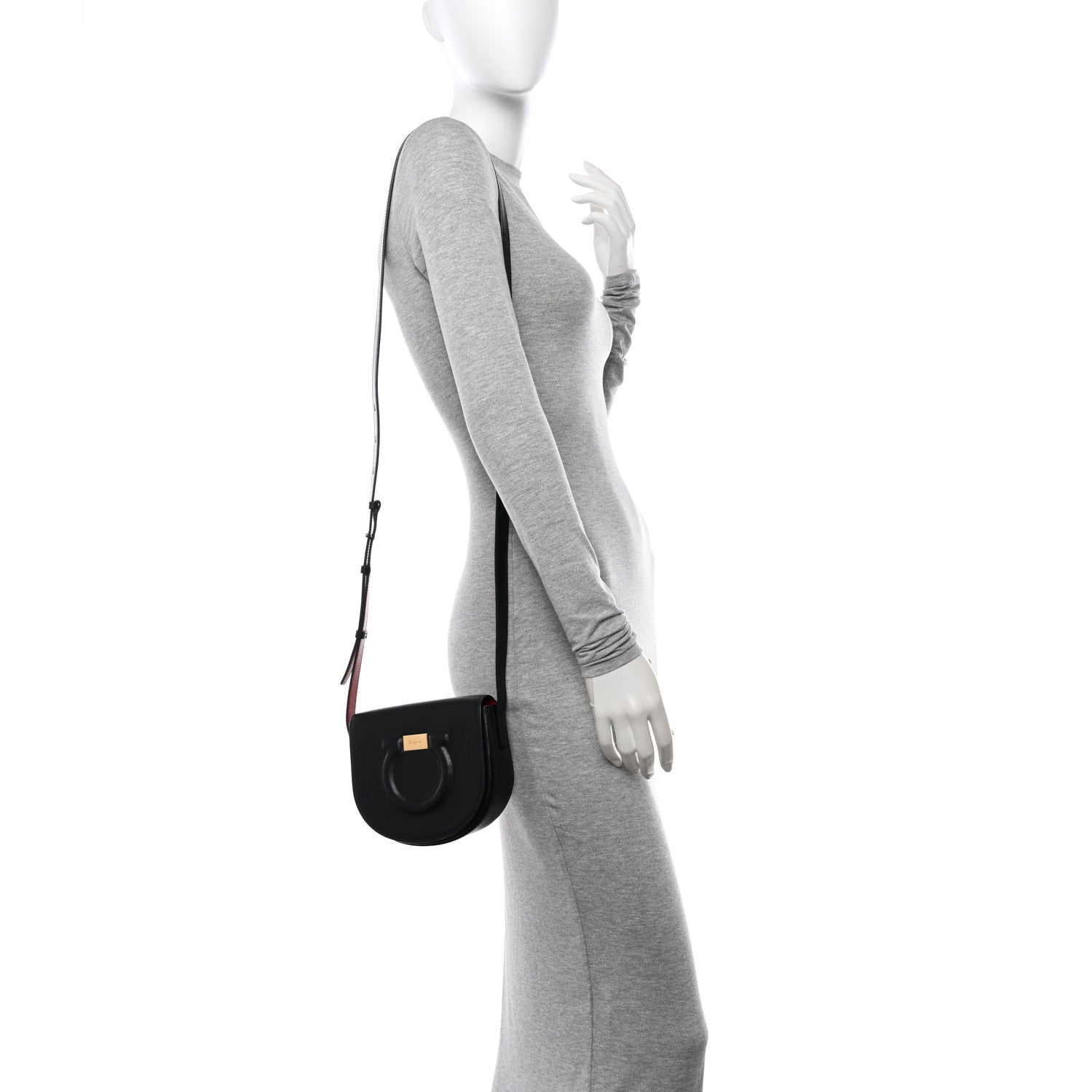 Salvatore Ferragamo Calfskin Gancini City Crossbody Black 2 of 10