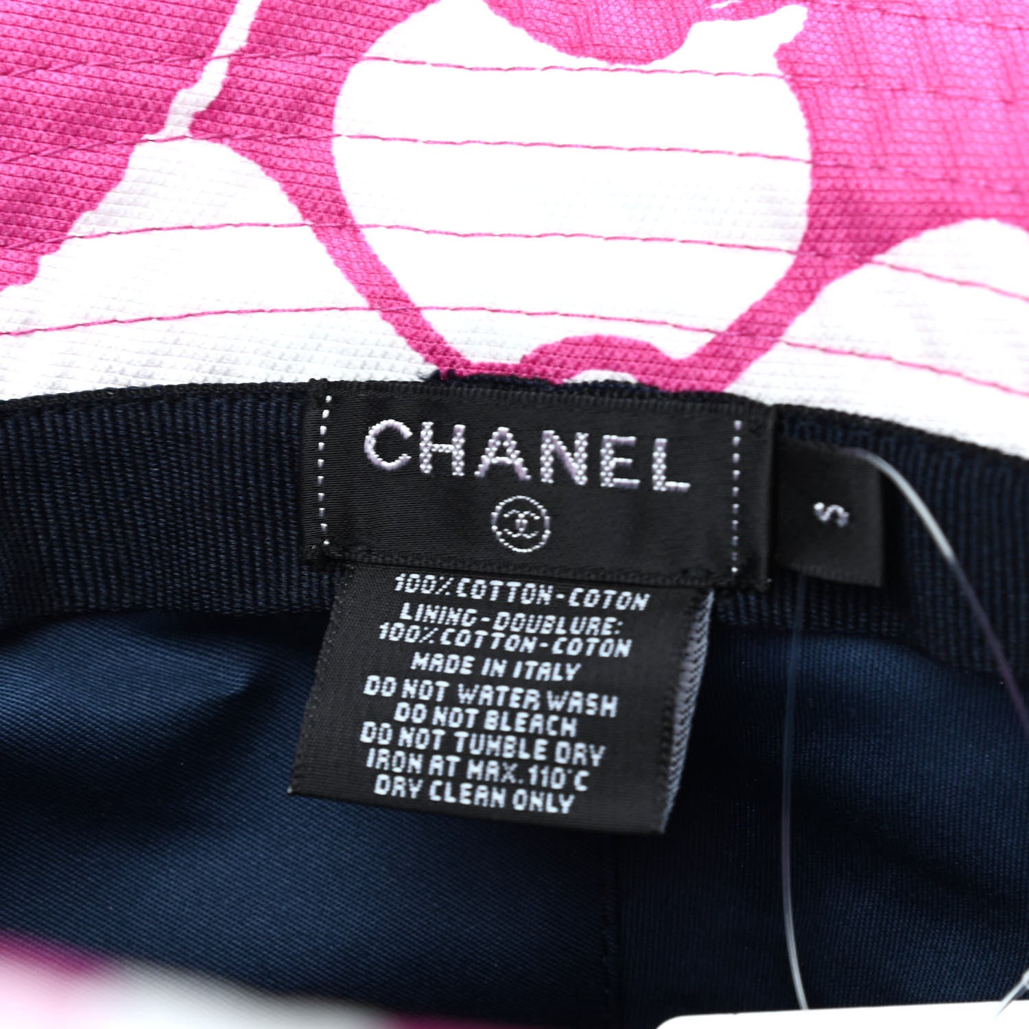 Chanel Canvas CC Cloche Hat S Pink White 4 of 4