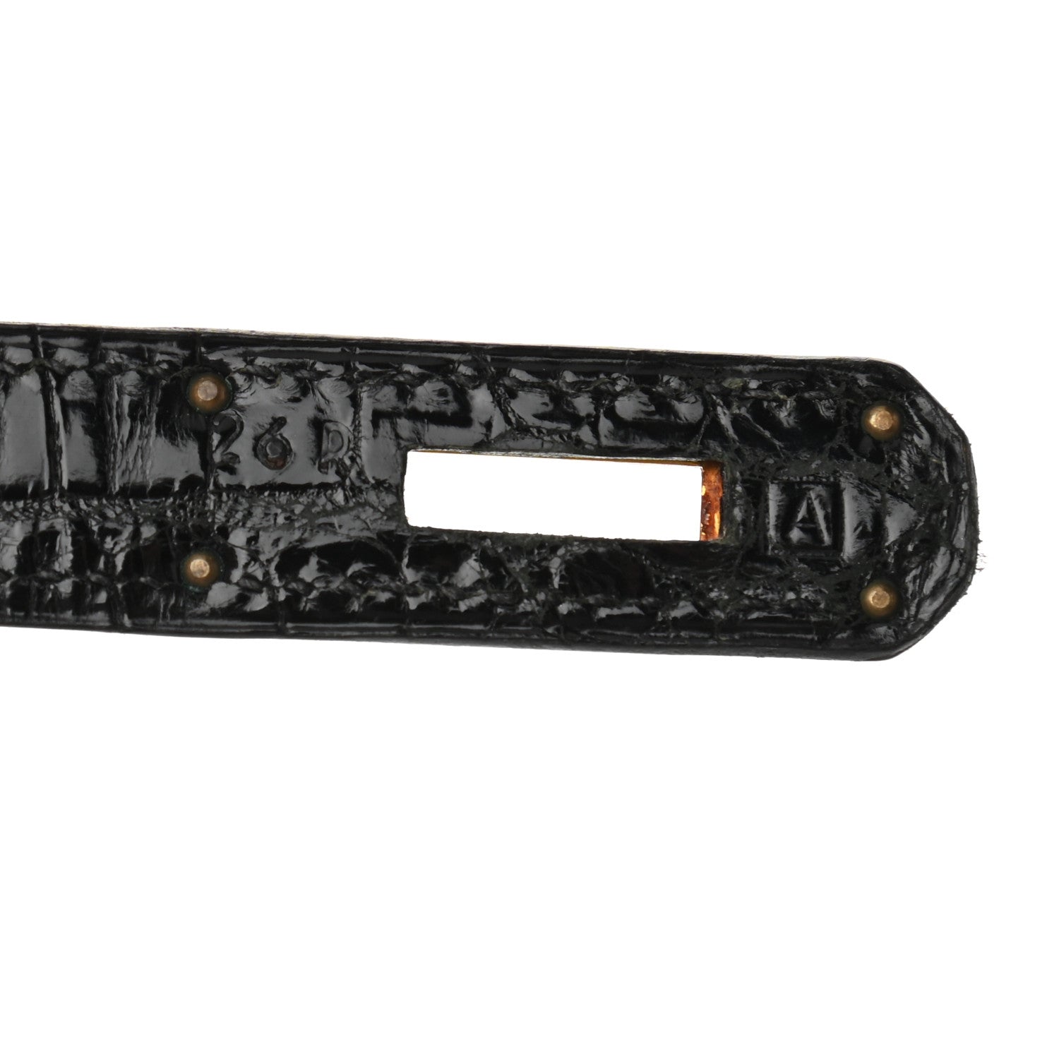 Hermes Shiny Niloticus Crocodile Kelly Sellier 28 Black 7 of 11