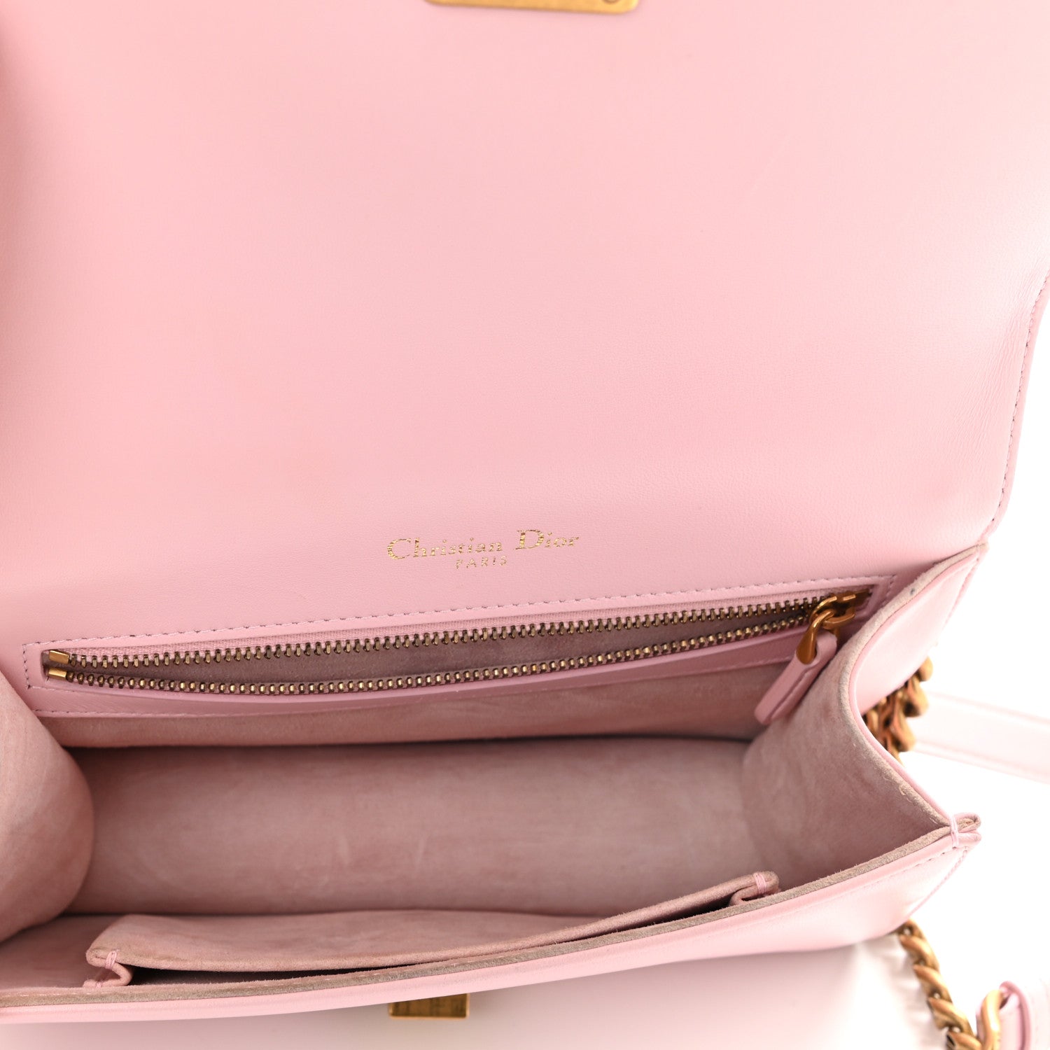 Christian Dior Lambskin Studded Small Diorama Flap Bag Pink 6 of 9