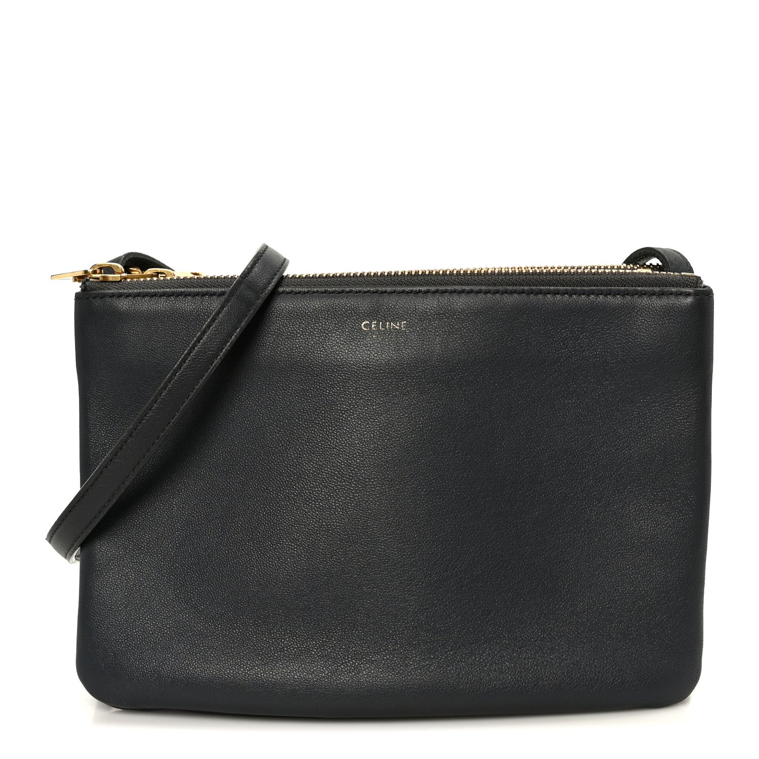 Celine Lambskin Small Trio Crossbody Bag Medium Grey 1 of 12