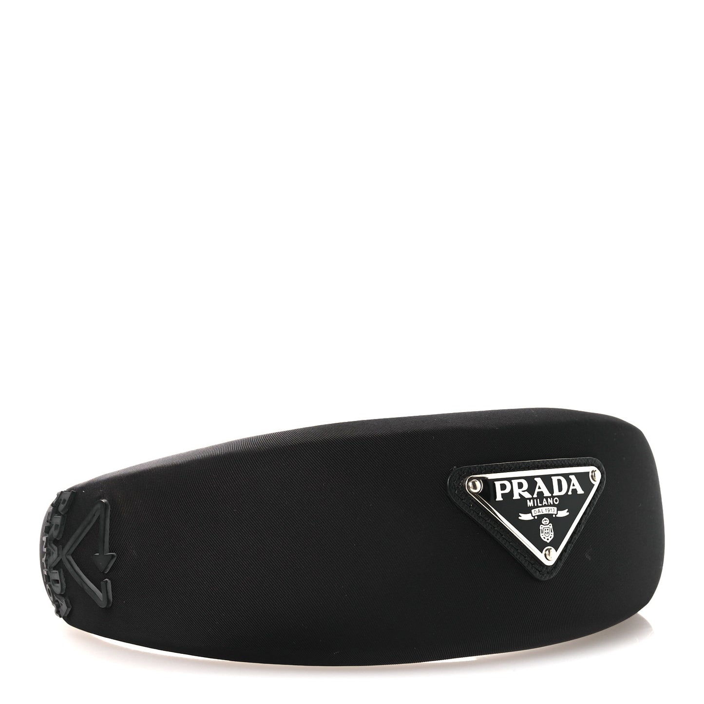 Re-Nylon Metal Triangle Logo Headband Black