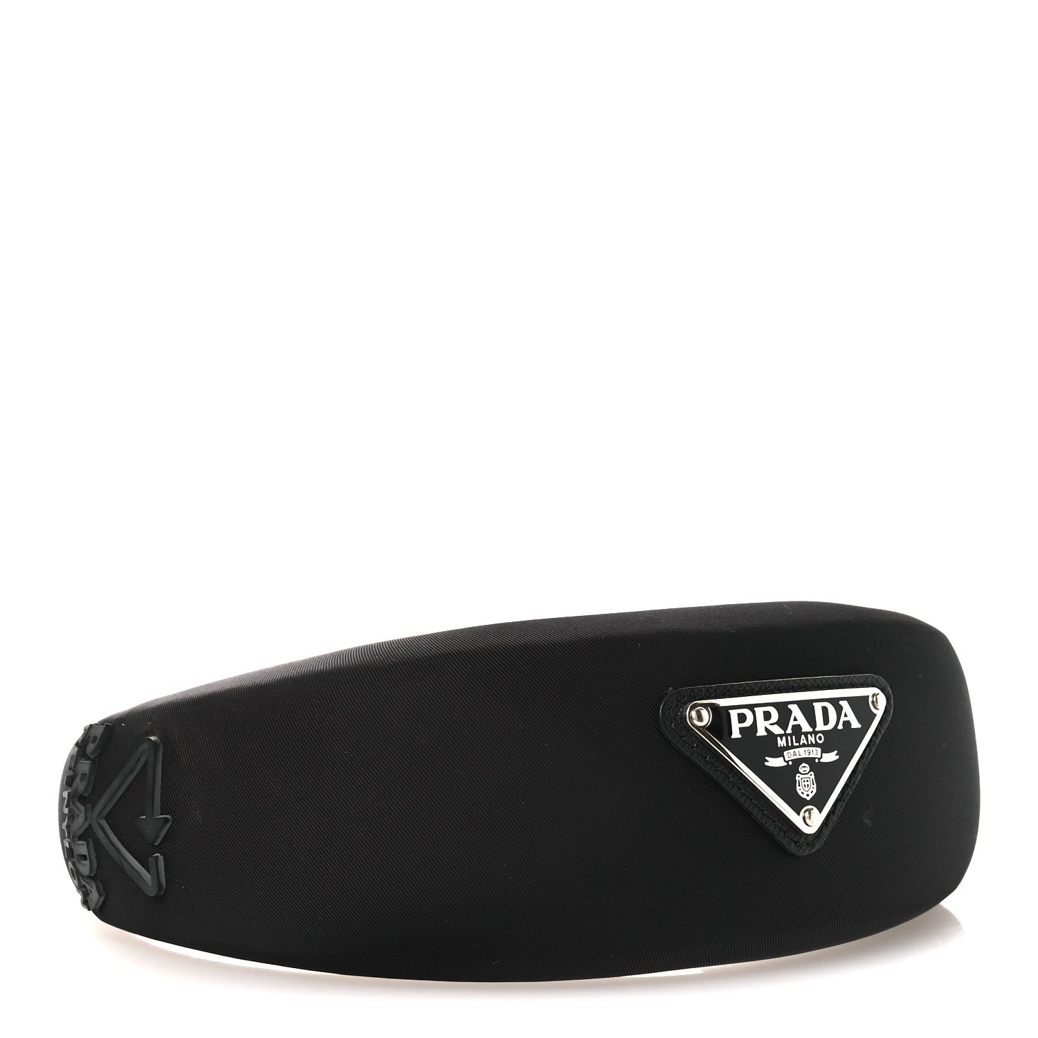 Prada Re-Nylon Metal Triangle Logo Headband Black 4 of 6