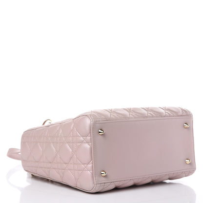 Christian Dior Pearly Lambskin Cannage Medium Lady Dior Lotus 4 of 12