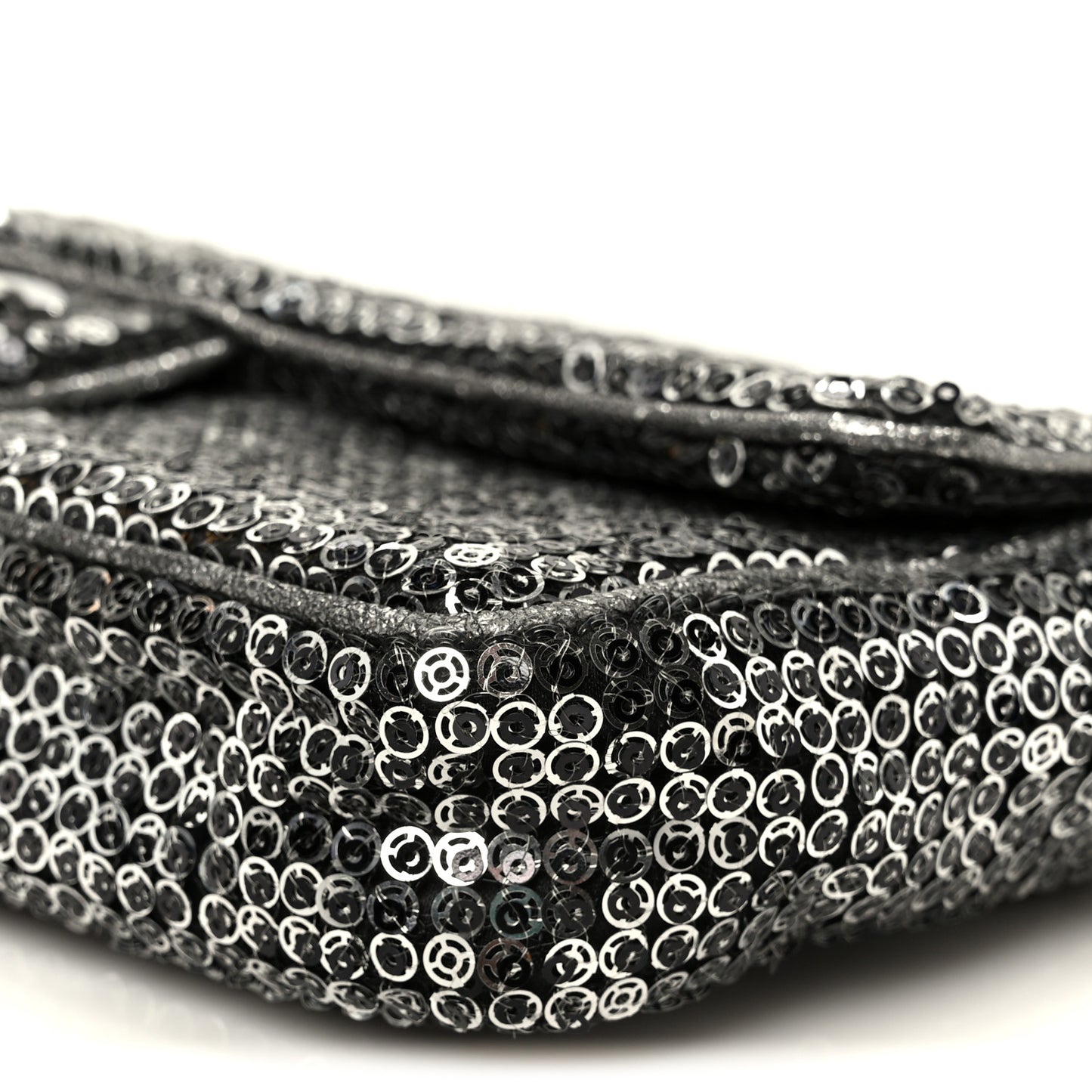 Sequin East West Flap Dark Silver