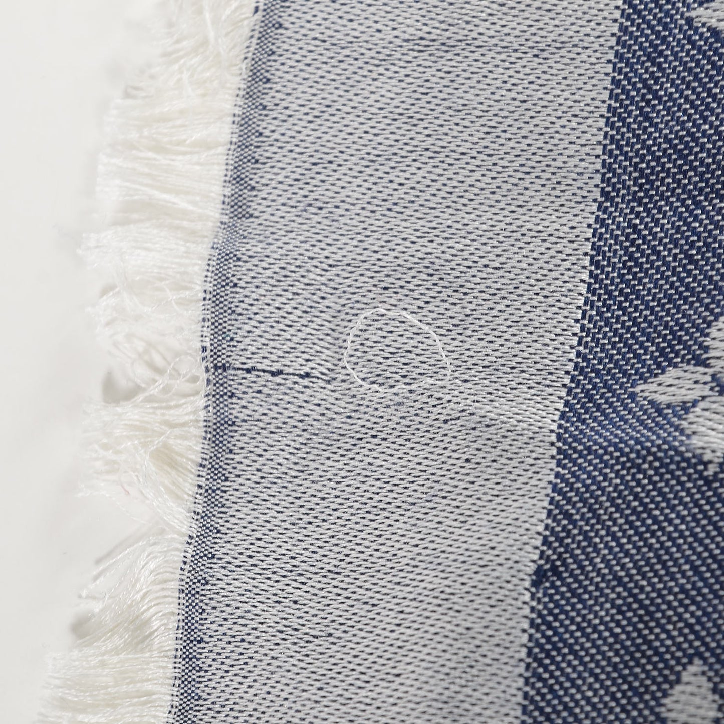 Silk Wool Monogram Denim Shawl Blue