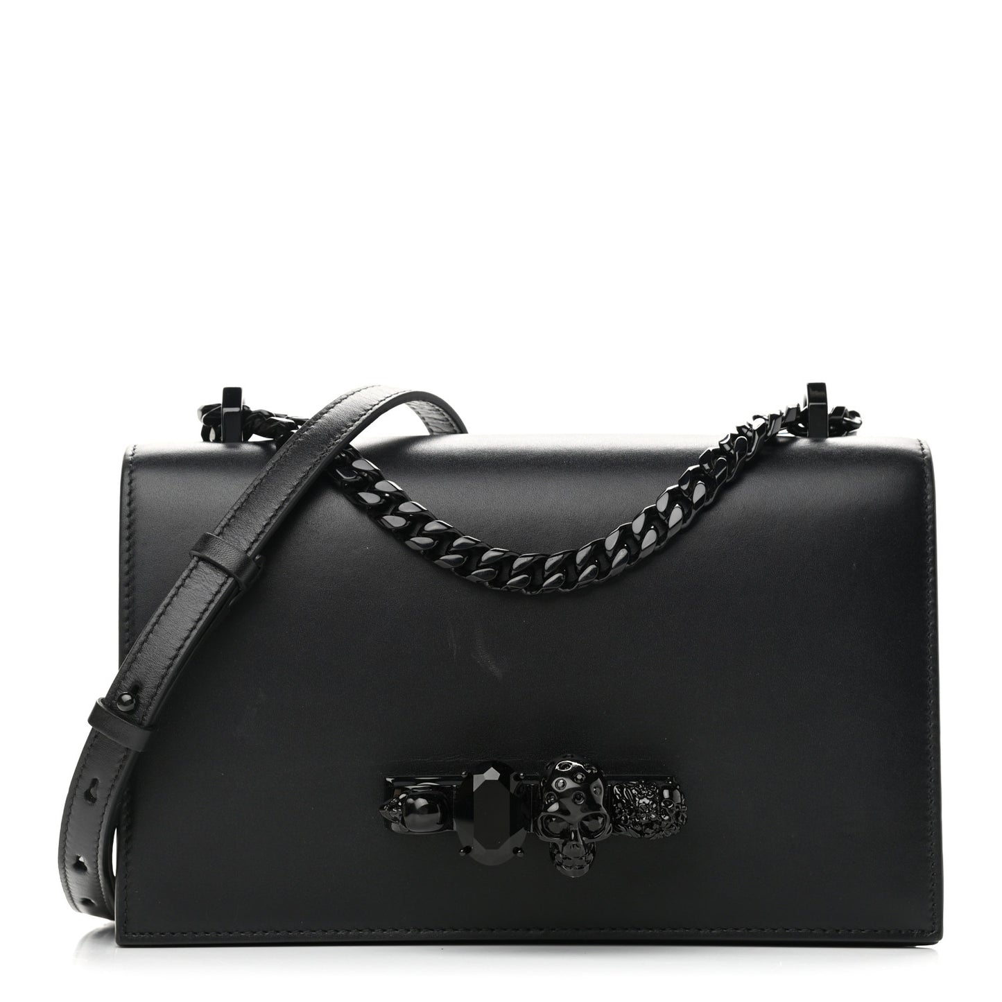 Calfskin Knuckle Shoulder Bag Black