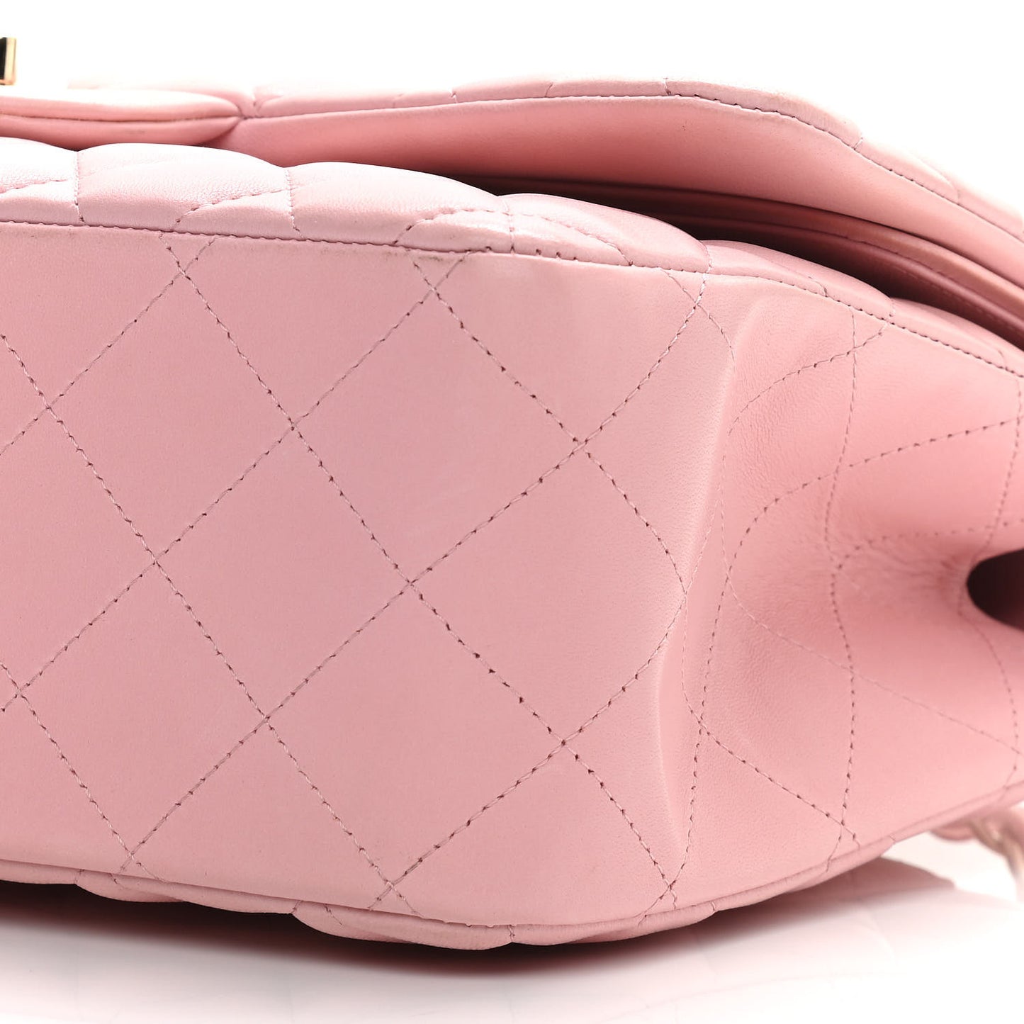 Lambskin Quilted Jumbo Double Flap Light Pink