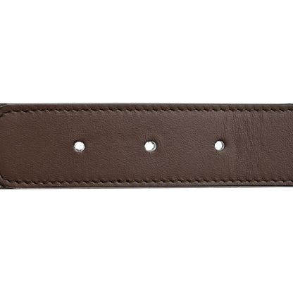 Gucci GG Supreme Monogram Matte Plutone Calfskin Double G 30mm Belt 80 32 Beige Ebony New Acero 3 of 7