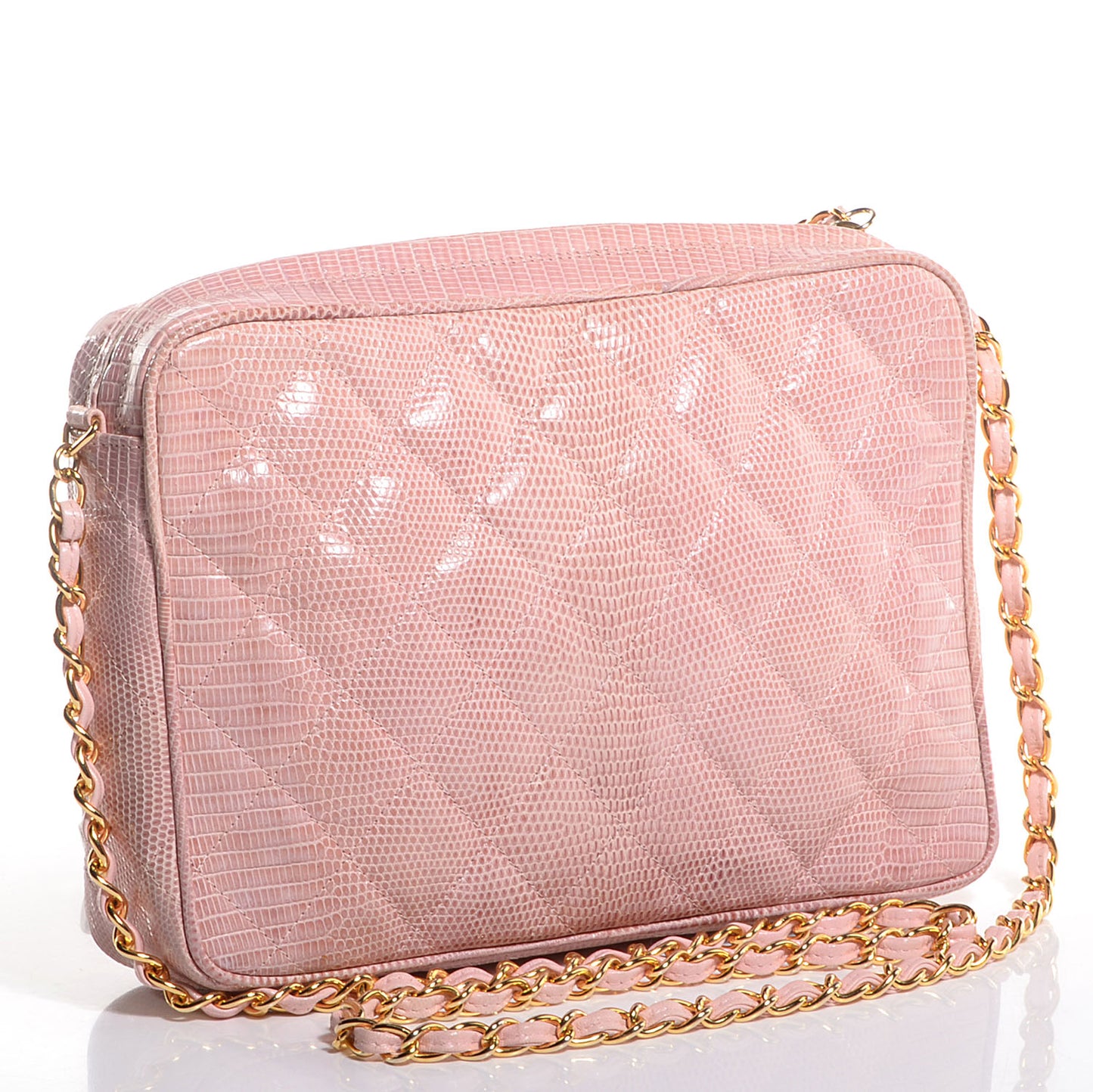 Quilted Lizard Tassel Camera Case Pink