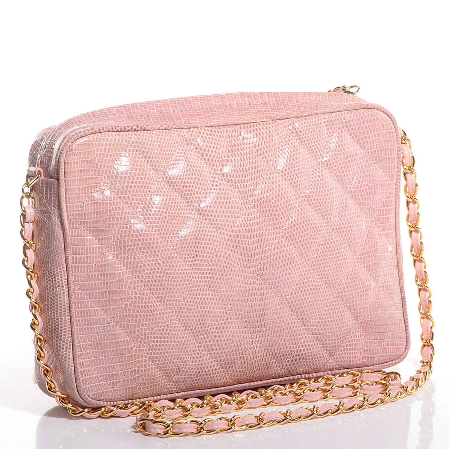 Chanel Quilted Lizard Tassel Camera Case Pink 3 of 8