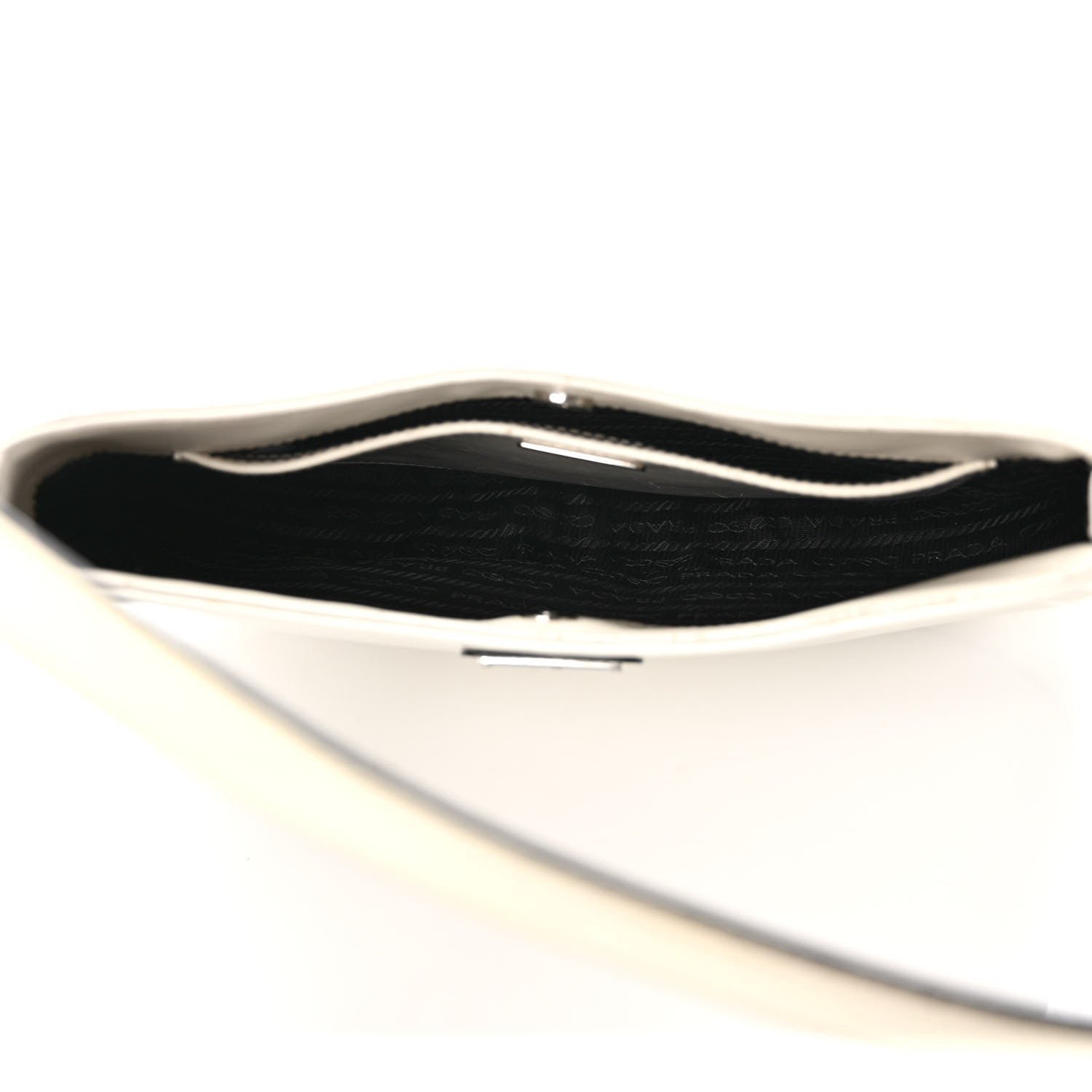 Prada Spazzolato Cleo Shoulder Bag White Black 5 of 10