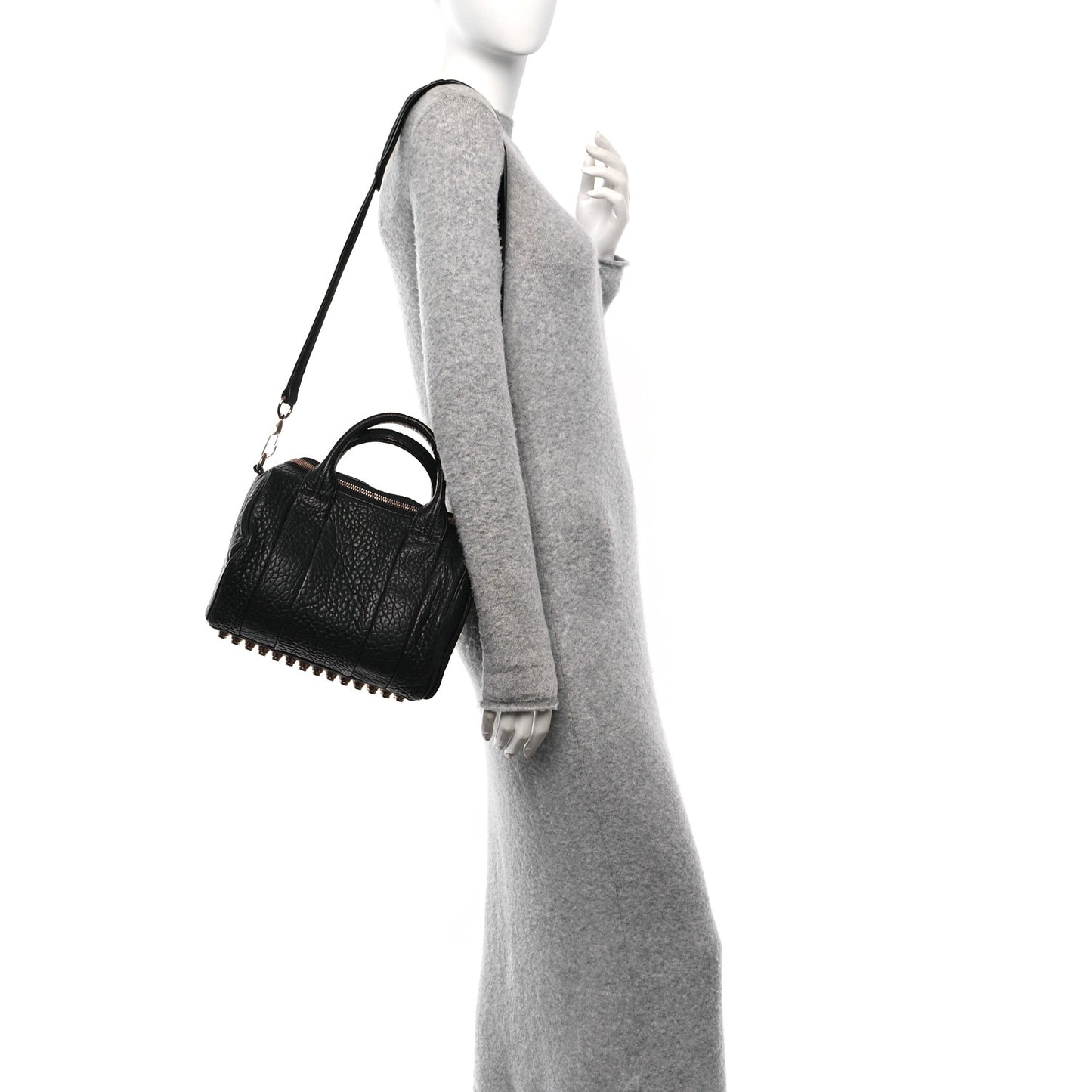 Pebbled Lambskin Rockie Black Rose Gold Hardware
