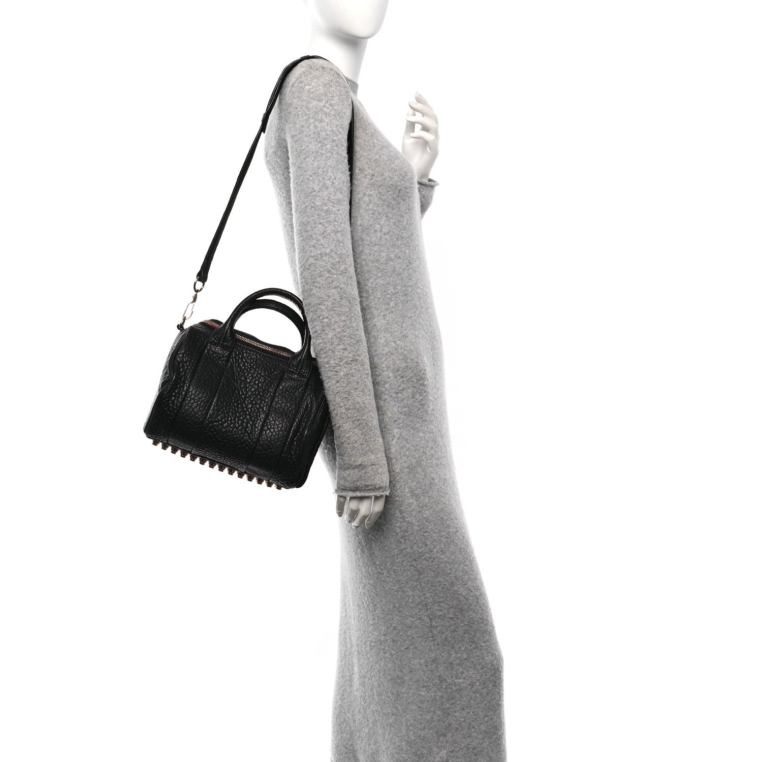 Alexander Wang Pebbled Lambskin Rockie Black Rose Gold Hardware 2 of 9