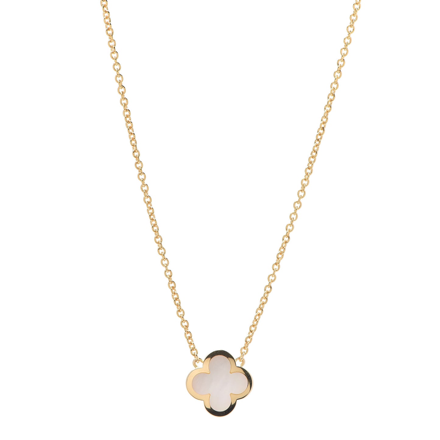 18K Yellow Gold Mother of Pearl Pure Alhambra Pendant Necklace