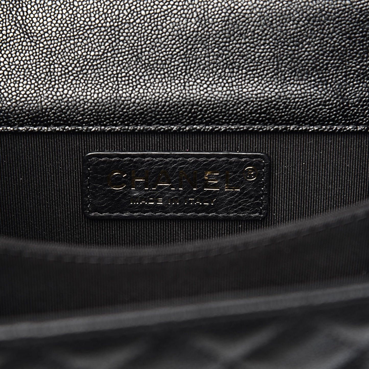 Caviar Quilted North South Boy Flap Black