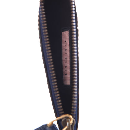 Gucci Calfskin GucciGhost Coin Case Card Holder Blue Agata Hibiscus Red 5 of 9