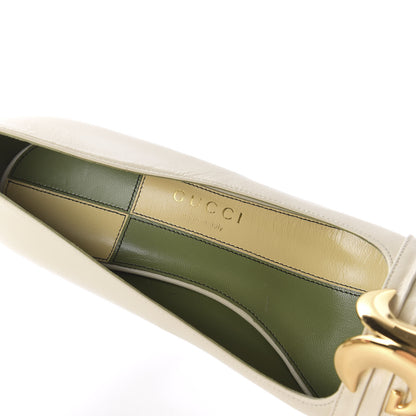Gucci Malaga Kid Half Moon GG Square Toe Pumps 38.5 Vintage White 7 of 10