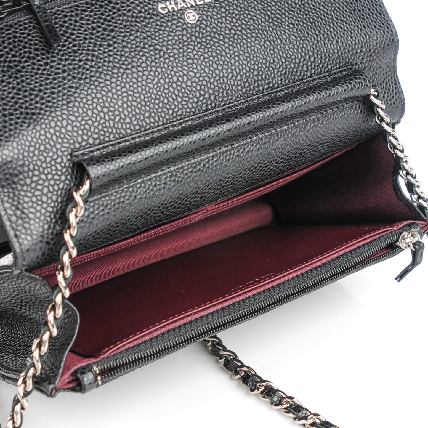 Caviar Quilted Wallet On Chain WOC Black