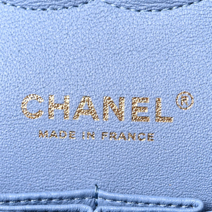 Chanel Lambskin Quilted Medium Double Flap Light Blue 6 of 10