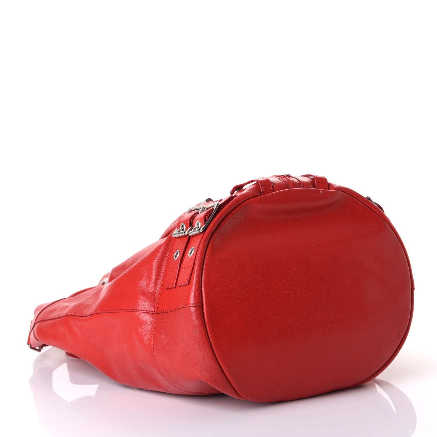 Saint Laurent Calfskin Medium Rider Bucket Bag Red 5 of 8
