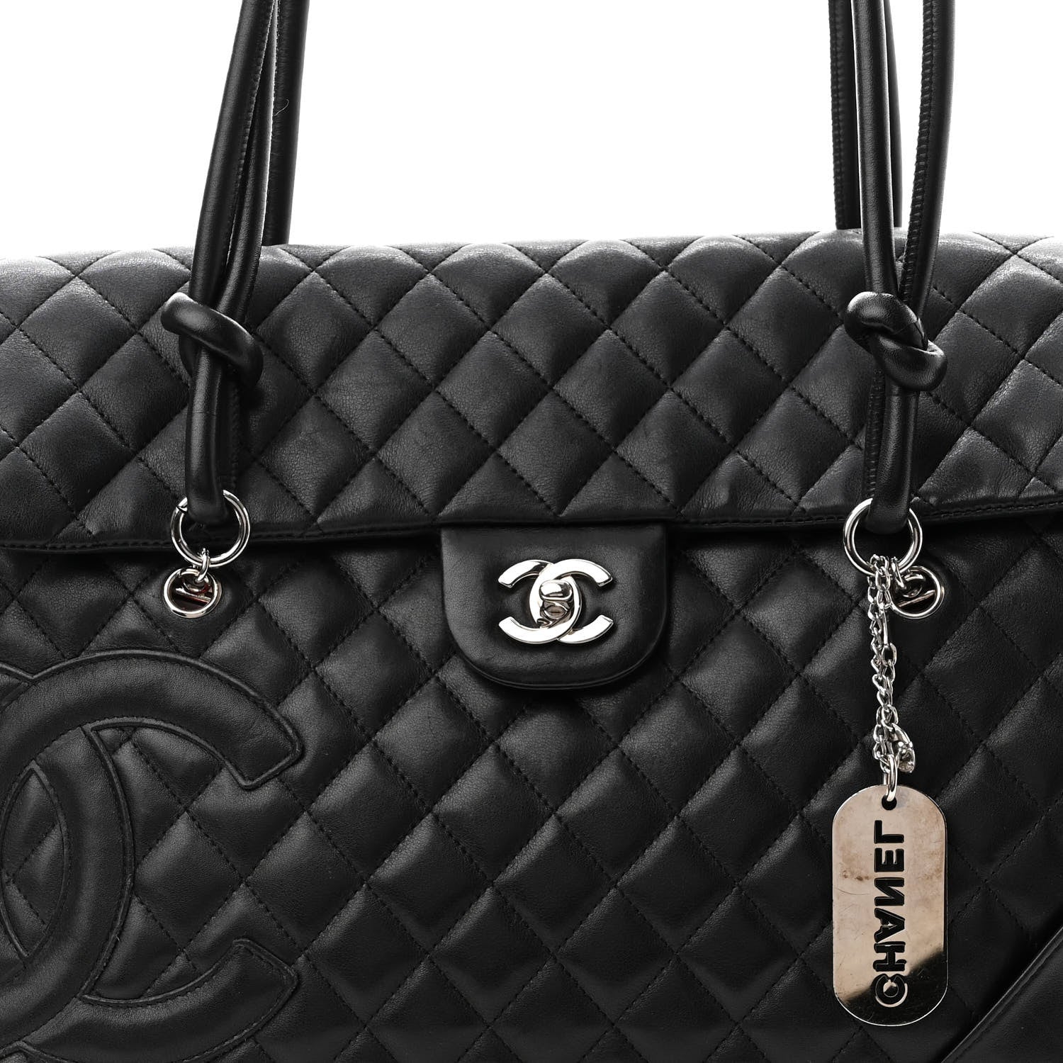 Chanel Calfskin Quilted Large Cambon Flap Black 8 of 11