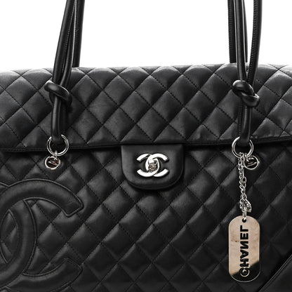 Chanel Calfskin Quilted Large Cambon Flap Black 8 of 11