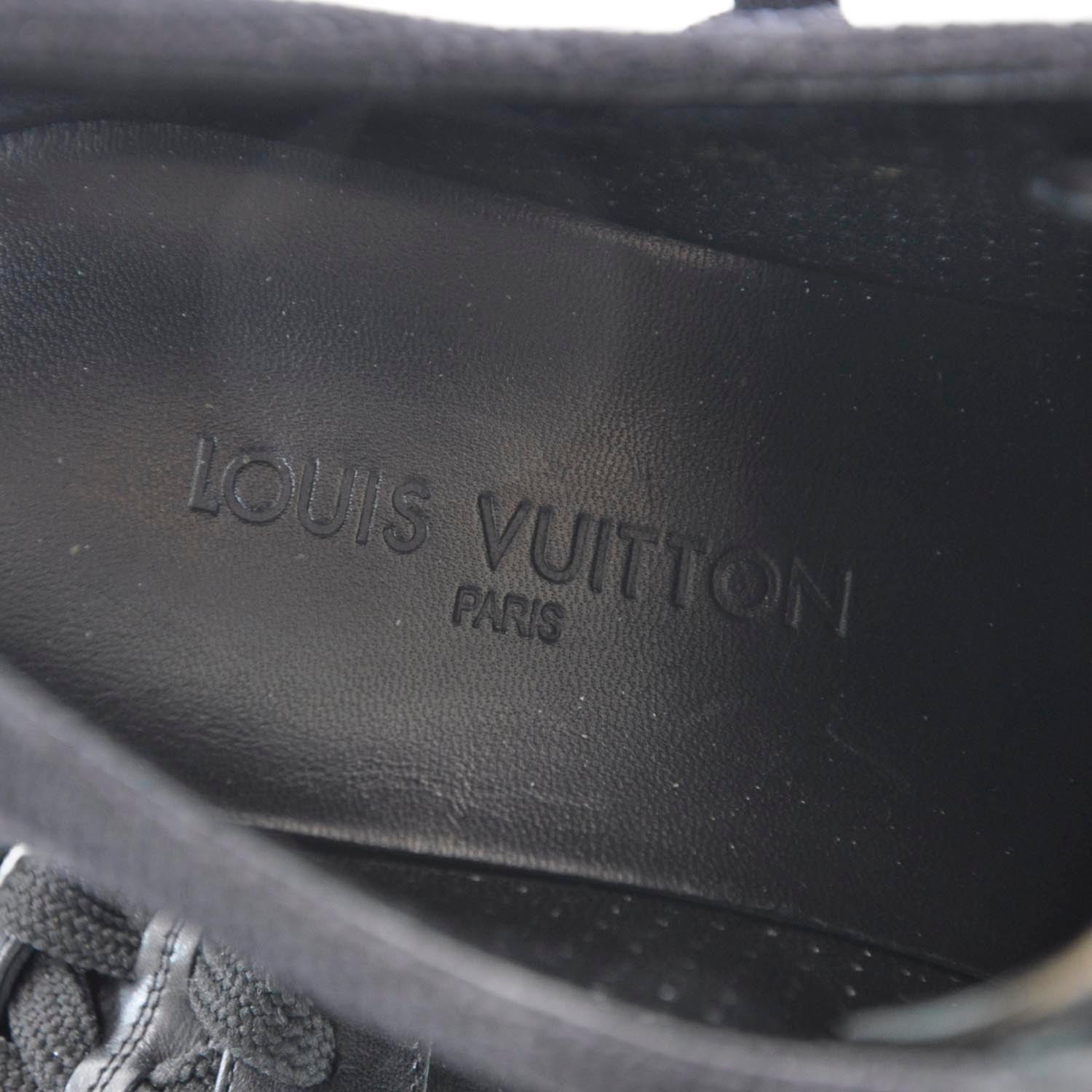 Louis Vuitton Suede Leather Sneakers 39 Black 6 of 9