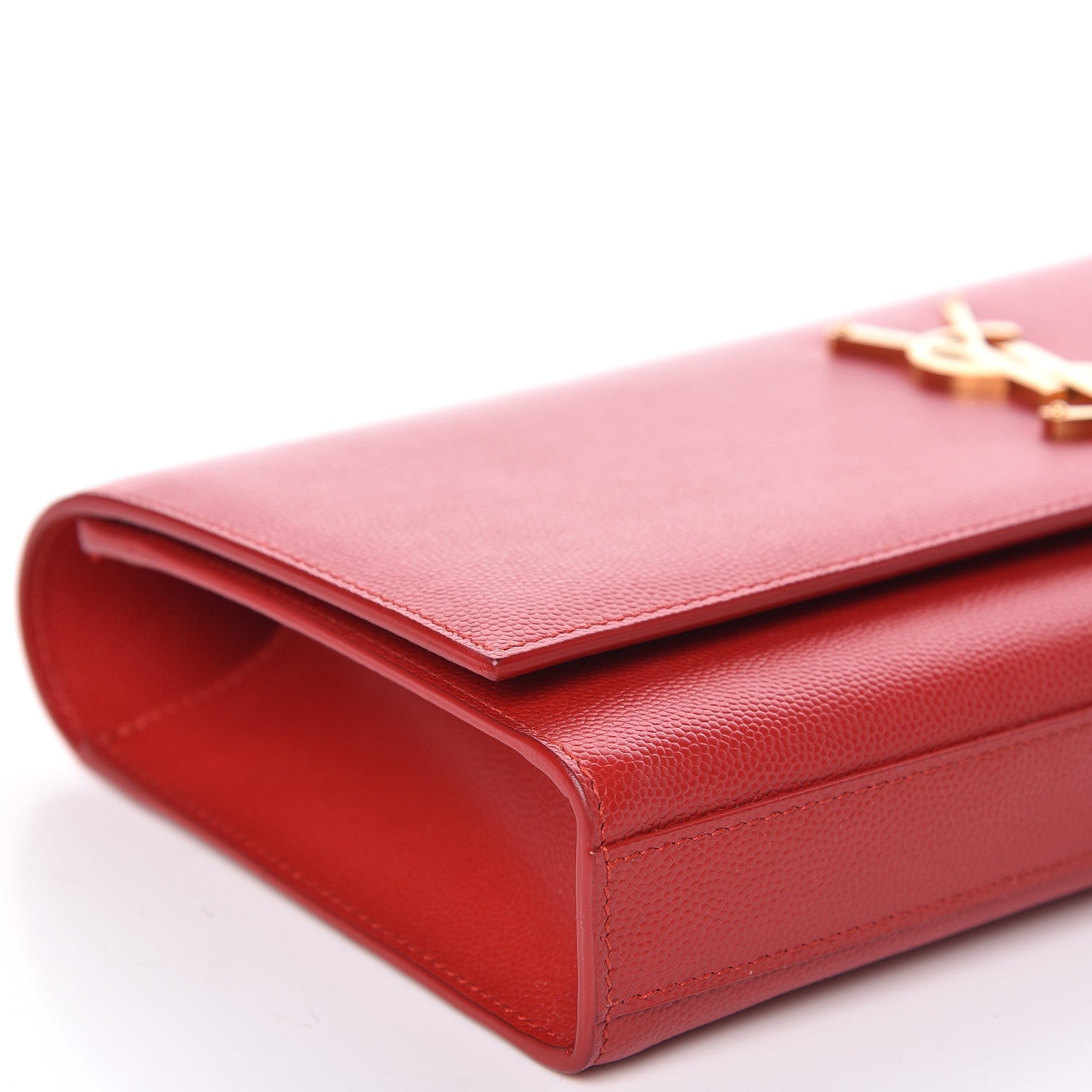 Saint Laurent Grain De Poudre Classic Monogram Cassandre Clutch New Red 8 of 9