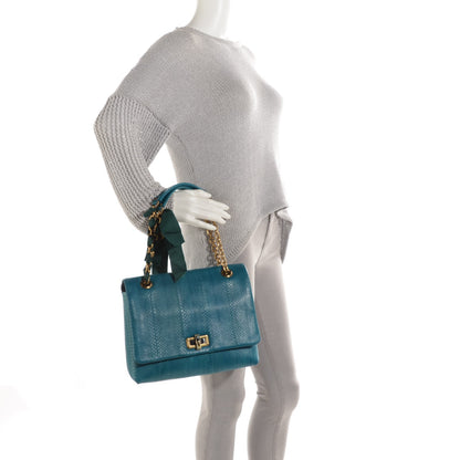 Lanvin Snakeskin Medium Happy Shoulder Bag Turquoise 2 of 7