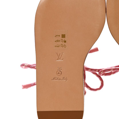 Louis Vuitton Fabric Maia Rope Flat Sandal 36 Rose Clair 6 of 7