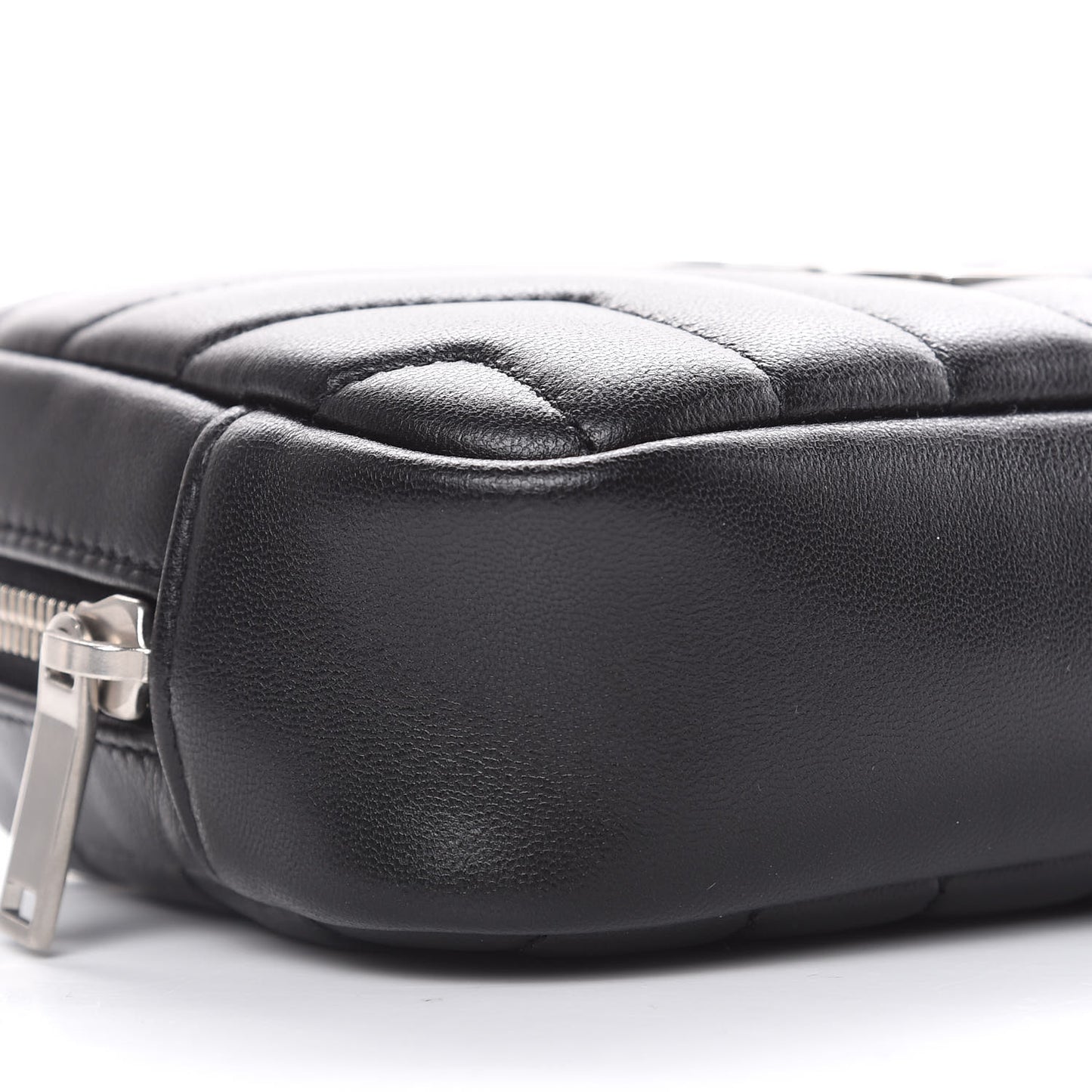 Lambskin Y Quilted Monogram Loulou Cosmetic Case Black