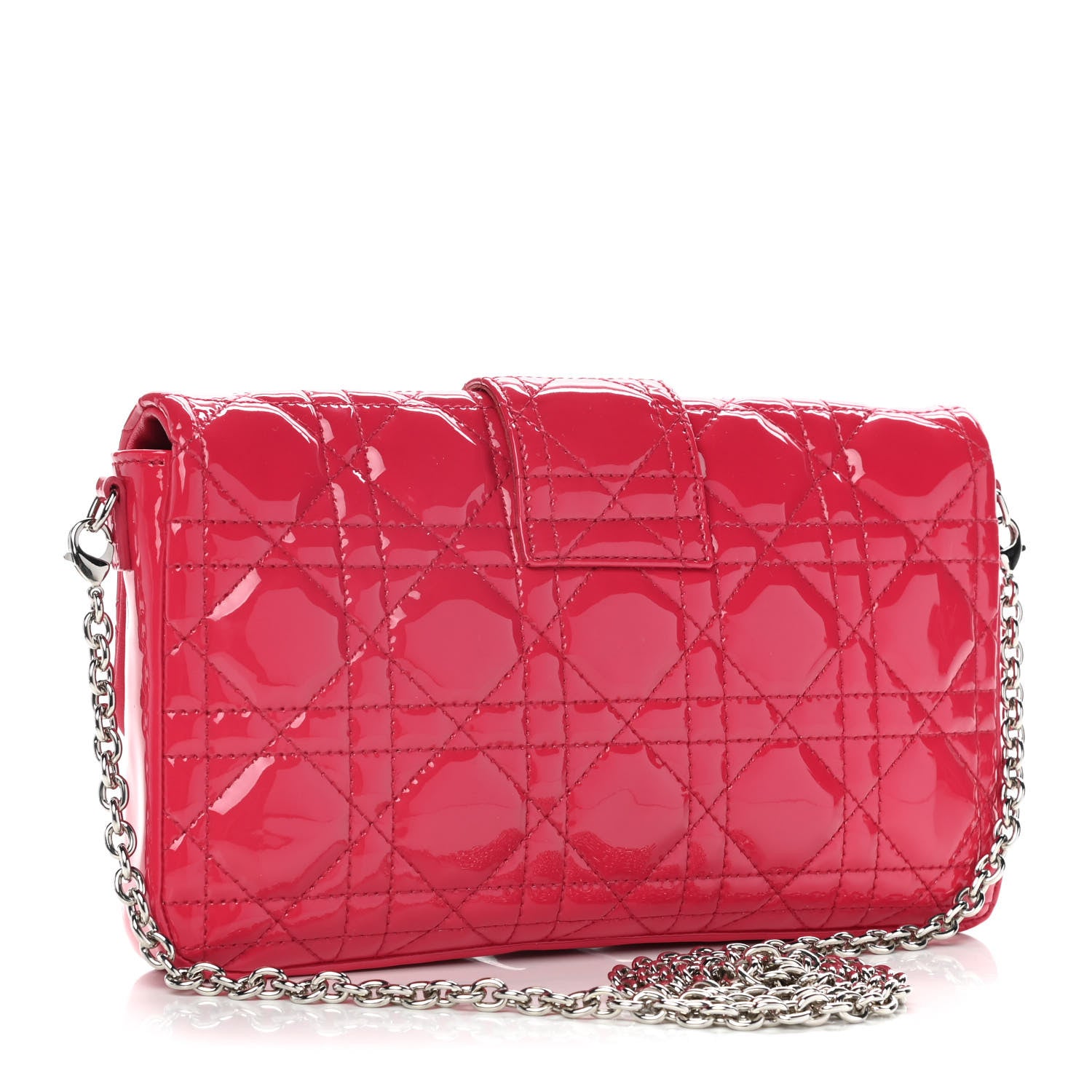 Christian Dior Patent Cannage New Lock Pouch Coquelicot 2 of 10